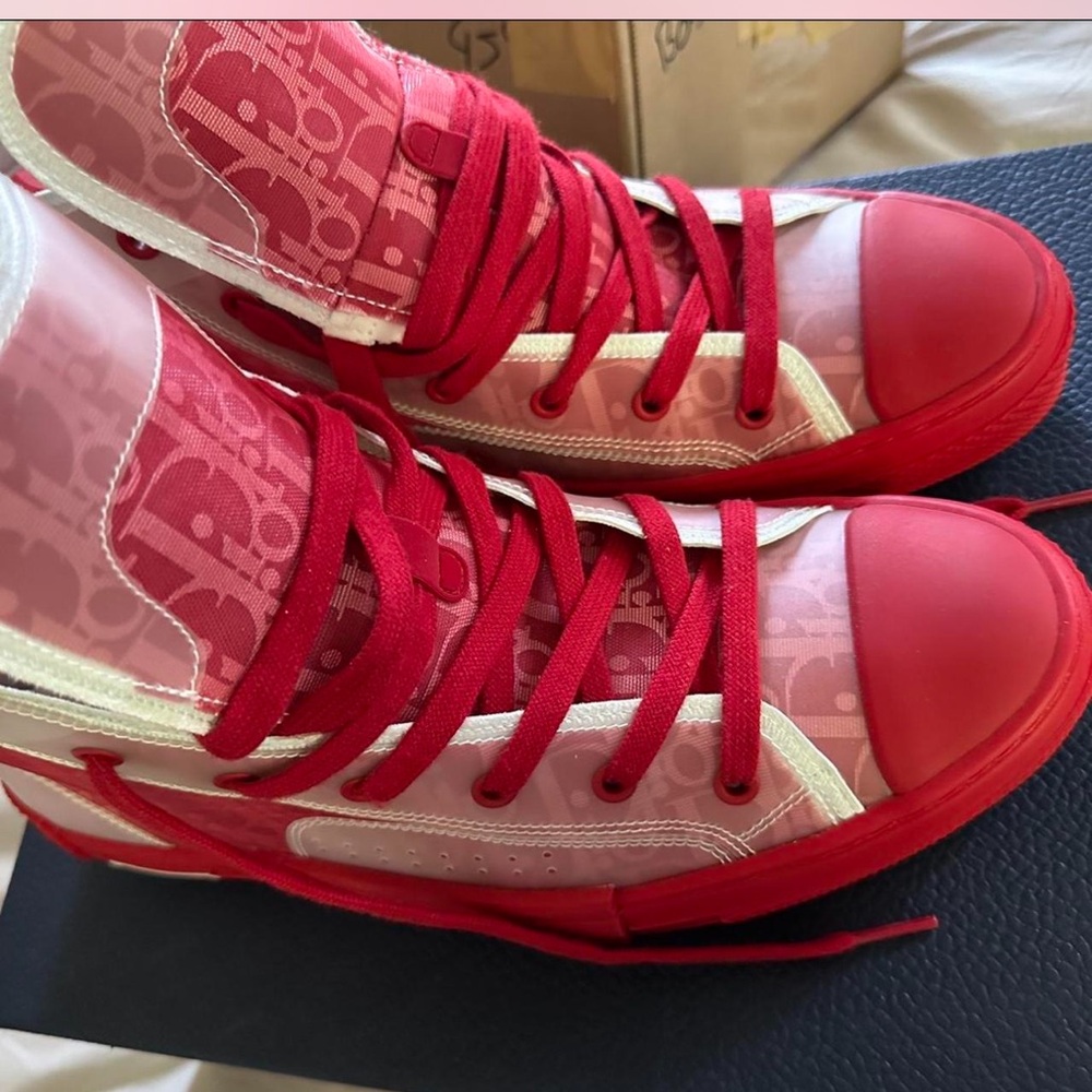 Dior b23 high red sneakers